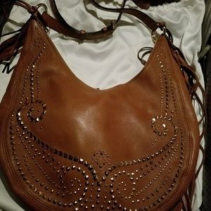 Michael kors studded crossbody fringes